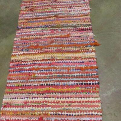 Lot 23 - Area Rug Made Out Of Strips Of Material
