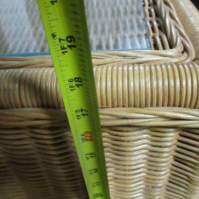Lot 31 - Wicker Coffee Table With Glass