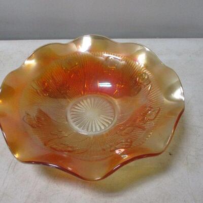 Lot 52 - Orange Carnival Glass Candy Dish