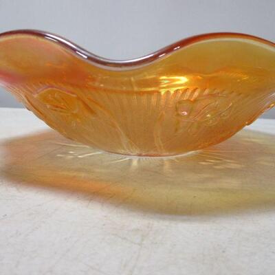 Lot 52 - Orange Carnival Glass Candy Dish