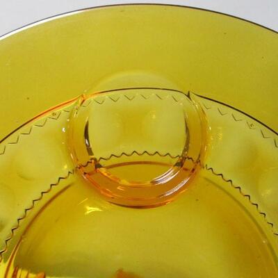 Lot 53 - Amber Depression Fostoria Glass Plates With Matching Cups 