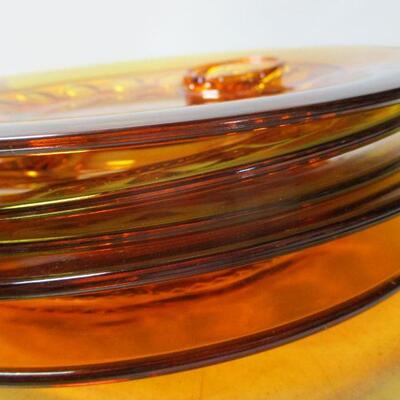 Lot 53 - Amber Depression Fostoria Glass Plates With Matching Cups 