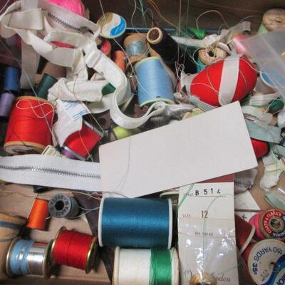 Lot 64 - Box Lot Of Various Sewing Items 