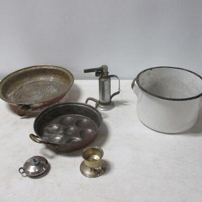Lot 78 - Enamel & Copper & Stainless Steel Items
