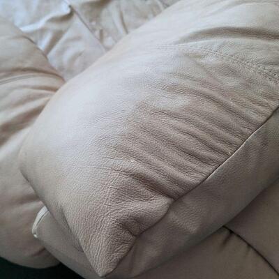 Lot #3: Vintage Cream Colored DURABLEND Leather Loveseat