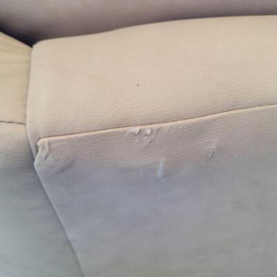 Lot #3: Vintage Cream Colored DURABLEND Leather Loveseat