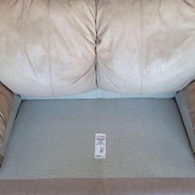 Lot #3: Vintage Cream Colored DURABLEND Leather Loveseat