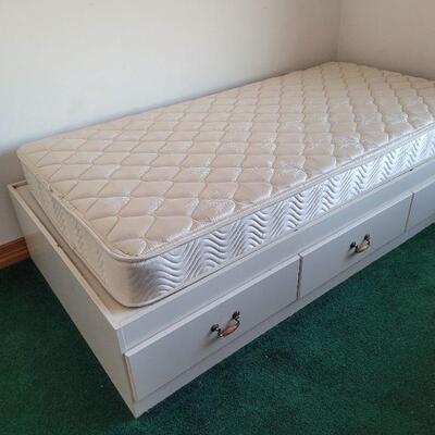 Lot #8: Vintage Platform Bed w/ Free Mattress 77" x 39" x 15"