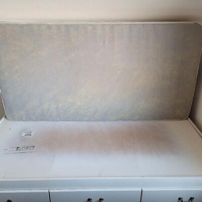 Lot #8: Vintage Platform Bed w/ Free Mattress 77" x 39" x 15"