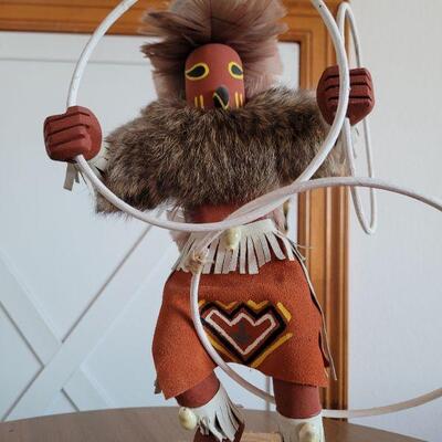 Lot #10: Handmade Kachina Doll "Hoop" 12" Tall