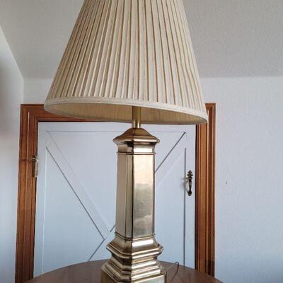 Lot #10: 35" Tall HEAVY Brass Vintage REMBRANDT Table Lamp Tested A+