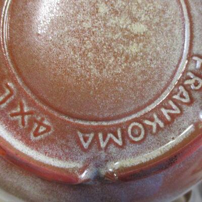 Lot 123 - Vintage Four Place Setting of Frankoma Pottery Stoneware includes Butter Dish, Salt, Pepper, Creamer, Etc.