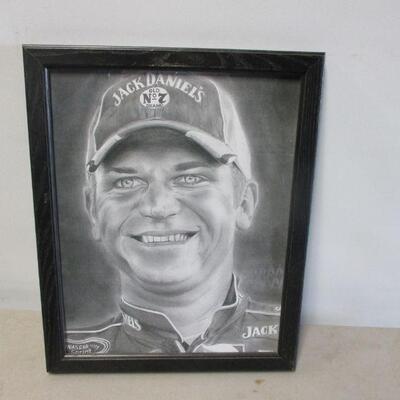 Lot 166 - Local Artist Framed Art NASCAR