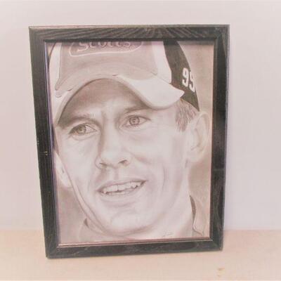 Lot 167 - Local Artist Framed Art NASCAR Portrait
