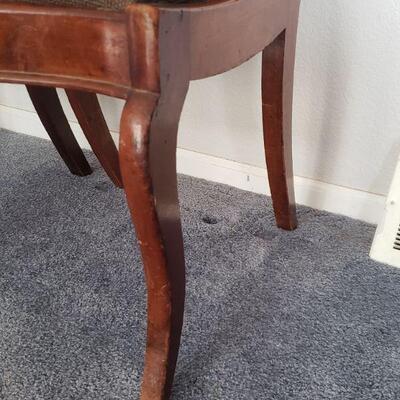 Lot 5: (2) Antique Chairs with Needlepoint Seat Cushions 