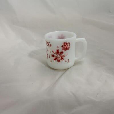 (4) Vintage | Fire King Egg Nog Bowl & 6 Mugs