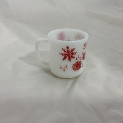 (4) Vintage | Fire King Egg Nog Bowl & 6 Mugs