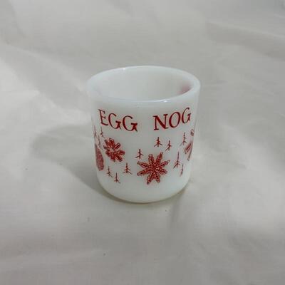 (4) Vintage | Fire King Egg Nog Bowl & 6 Mugs