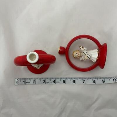 (9) Vintage | Norcrest Santa & Mrs Claus | Two Japan Angel Candleholders