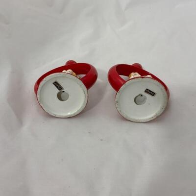 (9) Vintage | Norcrest Santa & Mrs Claus | Two Japan Angel Candleholders
