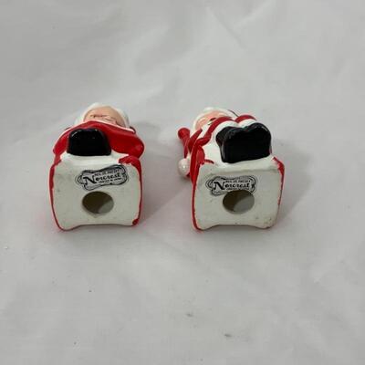 (9) Vintage | Norcrest Santa & Mrs Claus | Two Japan Angel Candleholders
