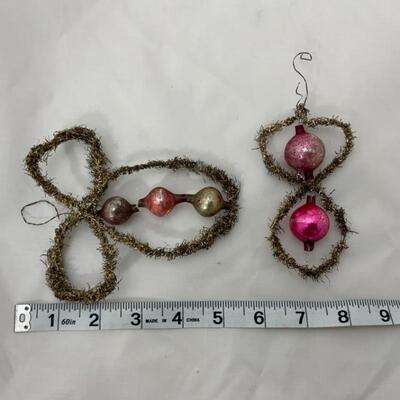 (10) Antique | Two Victorian German Tinsel Ornaments