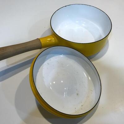 Vintage Enamel Sauce Pot with Lid