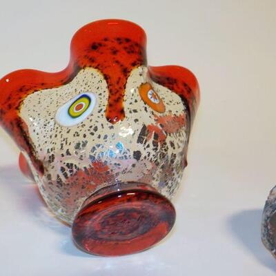 South west artifacts precious  stone and quartz hand painted art glass.