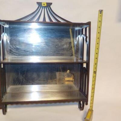 Solid wood design nic-nack  holder with mirror.