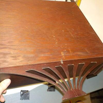 Solid wood design nic-nack  holder with mirror.