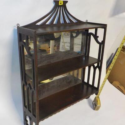 Solid wood design nic-nack  holder with mirror.
