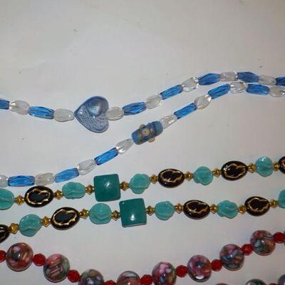New hand crafted necklaces w/ real and synthetic stones.
