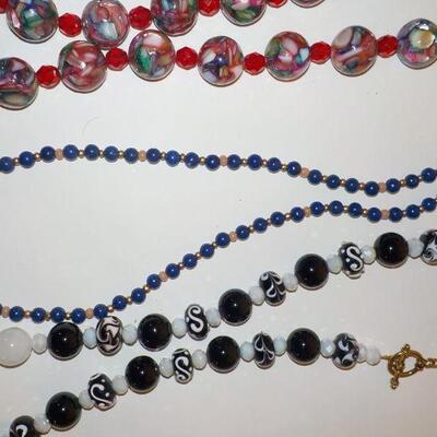 New hand crafted necklaces w/ real and synthetic stones.