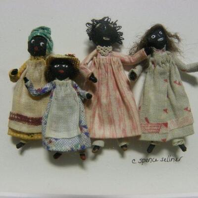 Black Doll Art, Framed 2 pieces  by C. Spence Sellner