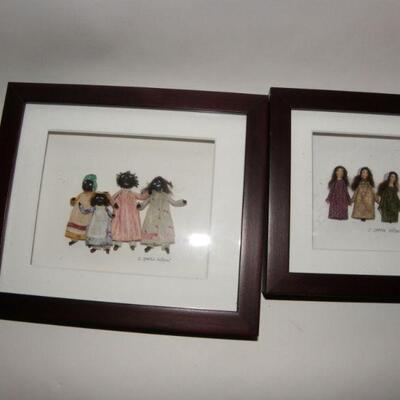 Black Doll Art, Framed 2 pieces  by C. Spence Sellner
