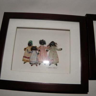 Black Doll Art, Framed 2 pieces  by C. Spence Sellner
