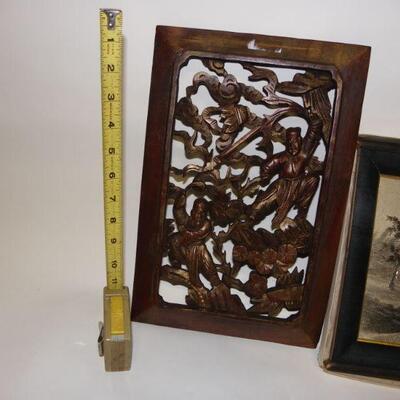 Hand Carve Chinese wood art and screen print.