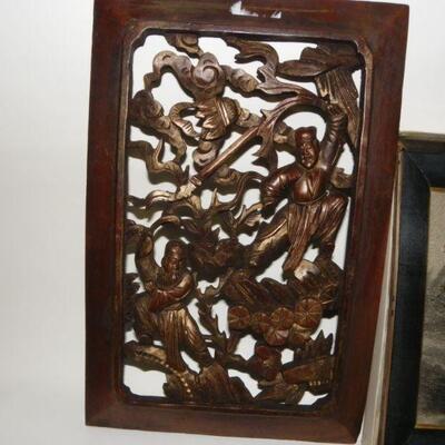 Hand Carve Chinese wood art and screen print.