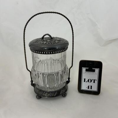 .41. Antique | James W Tufts Biscuit Jar | Silverplate