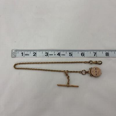 .42. Antique | Watch Fob | Rose GF Victorian | Garnets & Paste Stones