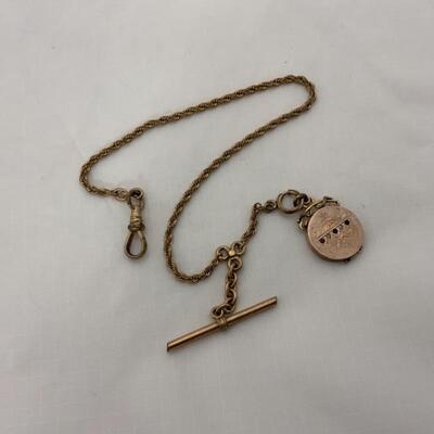 .42. Antique | Watch Fob | Rose GF Victorian | Garnets & Paste Stones