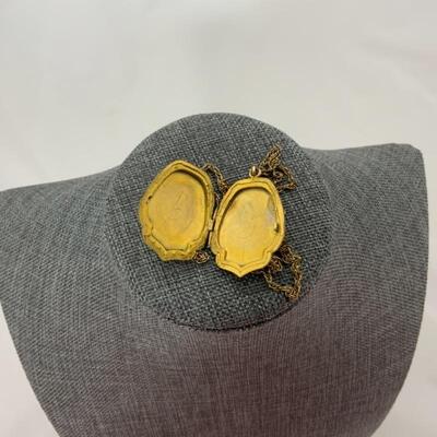 .45. Antique | Victorian | Unusual Shaped Locket | GF | Paste Stones