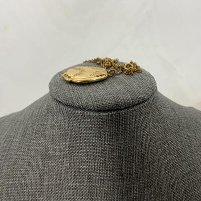 .45. Antique | Victorian | Unusual Shaped Locket | GF | Paste Stones