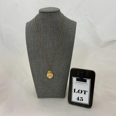 .45. Antique | Victorian | Unusual Shaped Locket | GF | Paste Stones