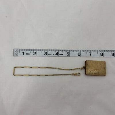 .46. Antique | GF | Square Locket/Watch Fob | 10K Chain