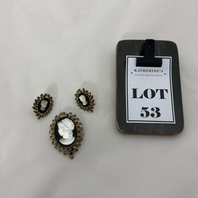 .53. Juliana-Style Cameo Set | Smoke Glass | MCM