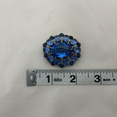 .56. Victorian Era | Czech Glass | Trombone Clasp Brooch