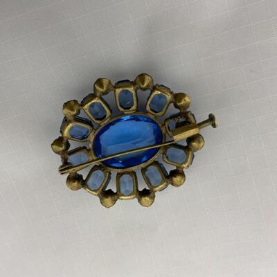 .56. Victorian Era | Czech Glass | Trombone Clasp Brooch