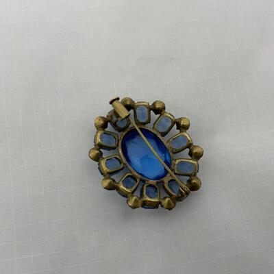 .56. Victorian Era | Czech Glass | Trombone Clasp Brooch