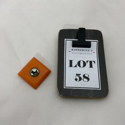 .58. Vintage | Butterscotch Bakelite | Scotty Dog Brooch | 1930s